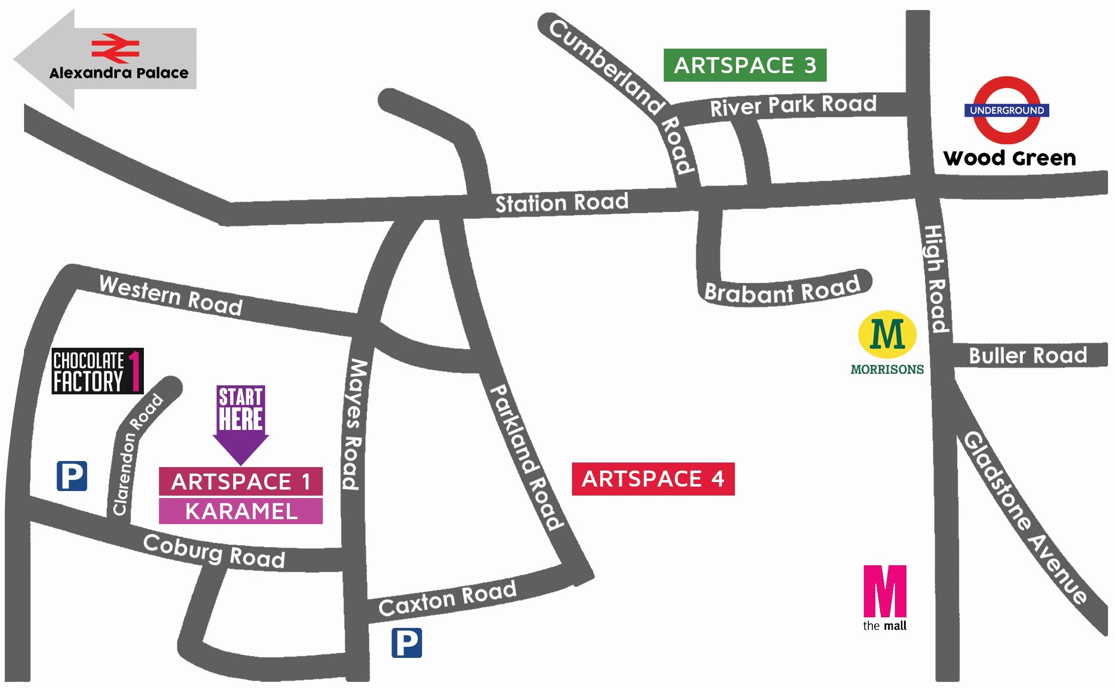 Map of Collage Artspaces in Open Studios 2018